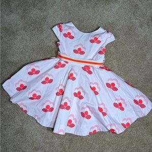 Jacadi Girls Printed‎ A-Line Cotton Dress with Belt | Size 5